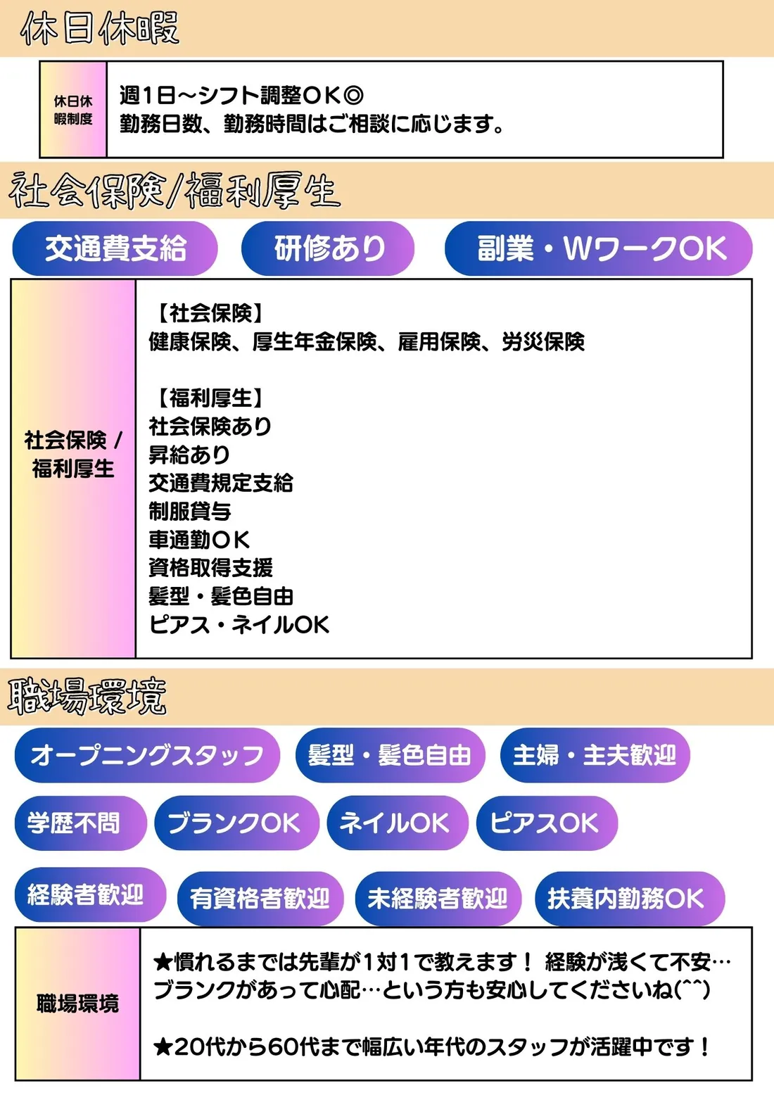 サポートスタッフ アルバイト・パート募集 募集チラシ 5/7